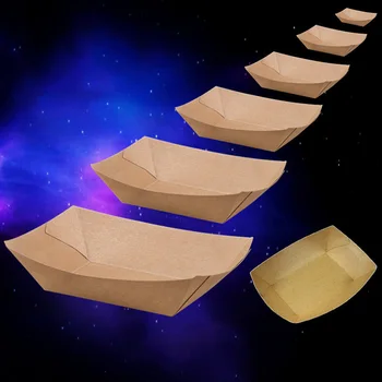 

10PCS Multi-size Cardboard Snacks French Fries Chicken Popcorn Meal Box DIY Disposable Packaging Boxes