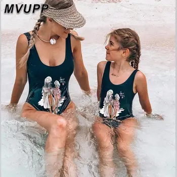 

Kids childen Swimwear one piece Bikini Set Bather Bathing Suit Swim mommy me swimwear bikini set summer beachwear daughter