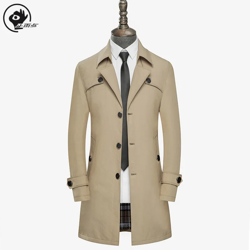 

Little Raindrop Trench Coat Men Spring Autumn Men's Long Thin Trench Coats Casual Slim Fit Jackets Overcoat Oversize Trench Man