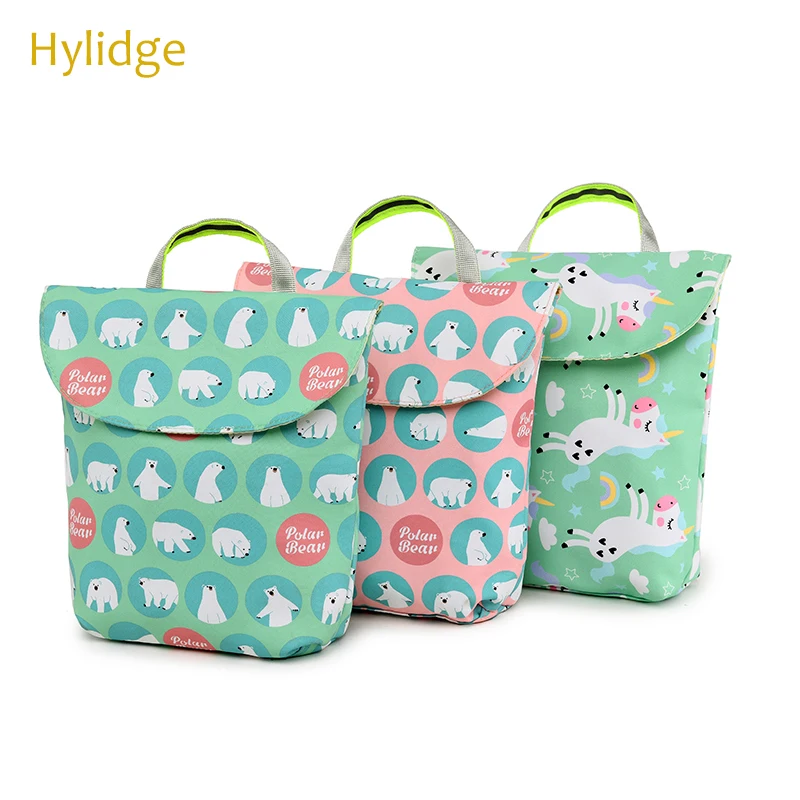 Diaper-Bag Stroller Mini Wetbag Mummy-Bag Travel PUL Waterproof Pocket Print Hylidge