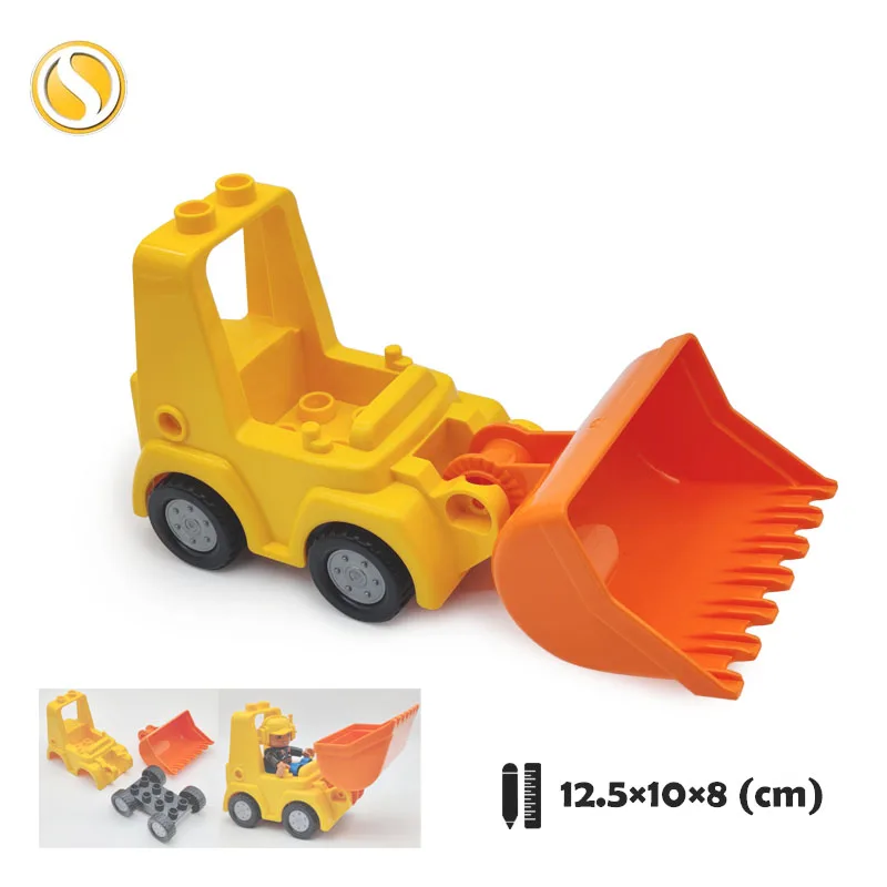 Trailer Car model Airplane Big Building Blocks Vehicle Accessory  Compatible Classic Assemble Bricks Children DIY Toys Girl Gift