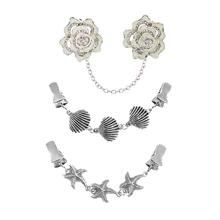 3 шт. свитер брошь для кардигана шаль утка клип Одежда Декоративные Ракушки Морская звезда булавка брошь металлическая пряжка