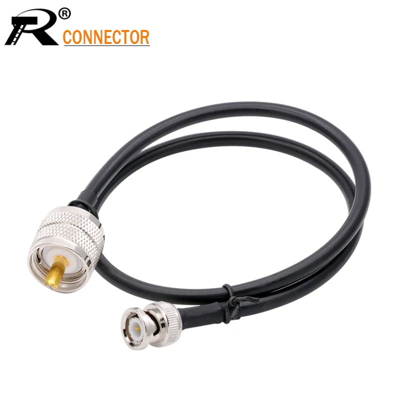 1PC BNC Male To UHF Male Adapter 30CM 12" Cable For CCTV Camera BNC RF