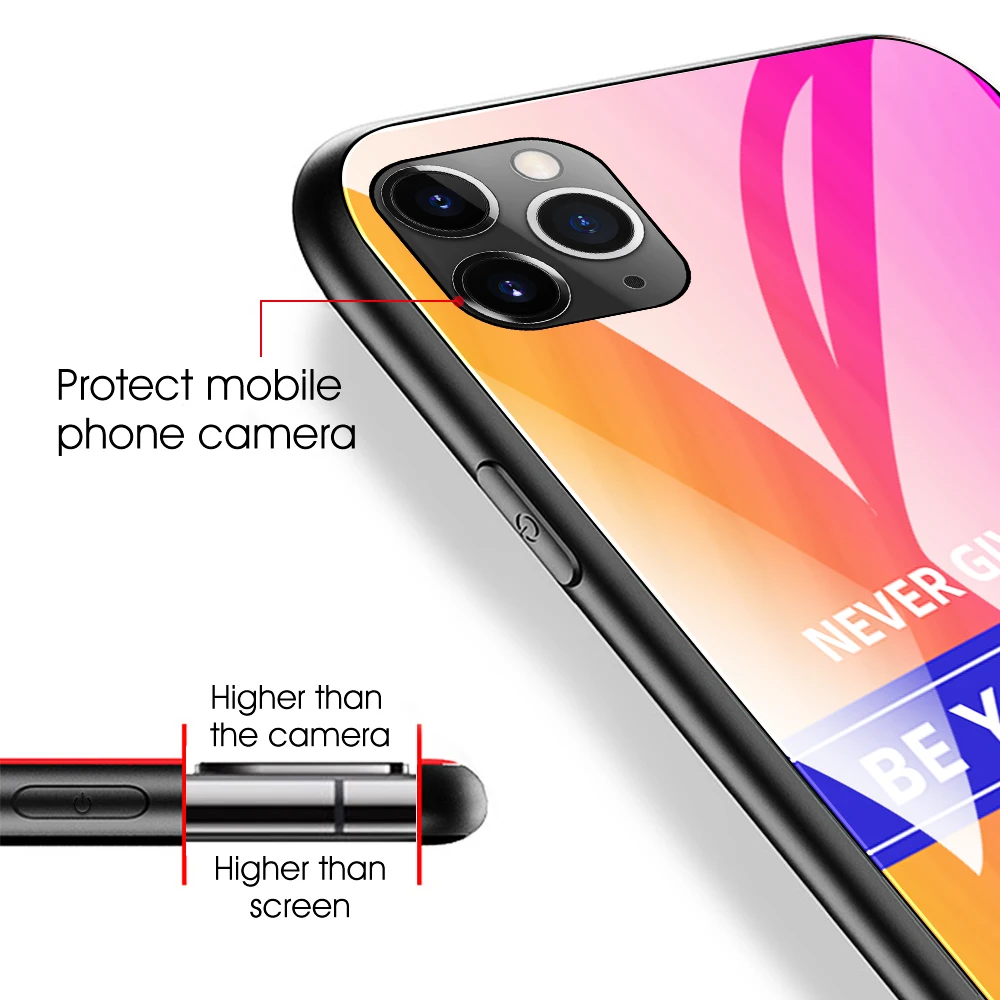 25 шт модный крутой стеклянный чехол для телефона IPHONE 11/XS MAX 6,5/XR 6,1/XS градиентный стеклянный чехол для телефона IPHONE 7/8 Plus/6s