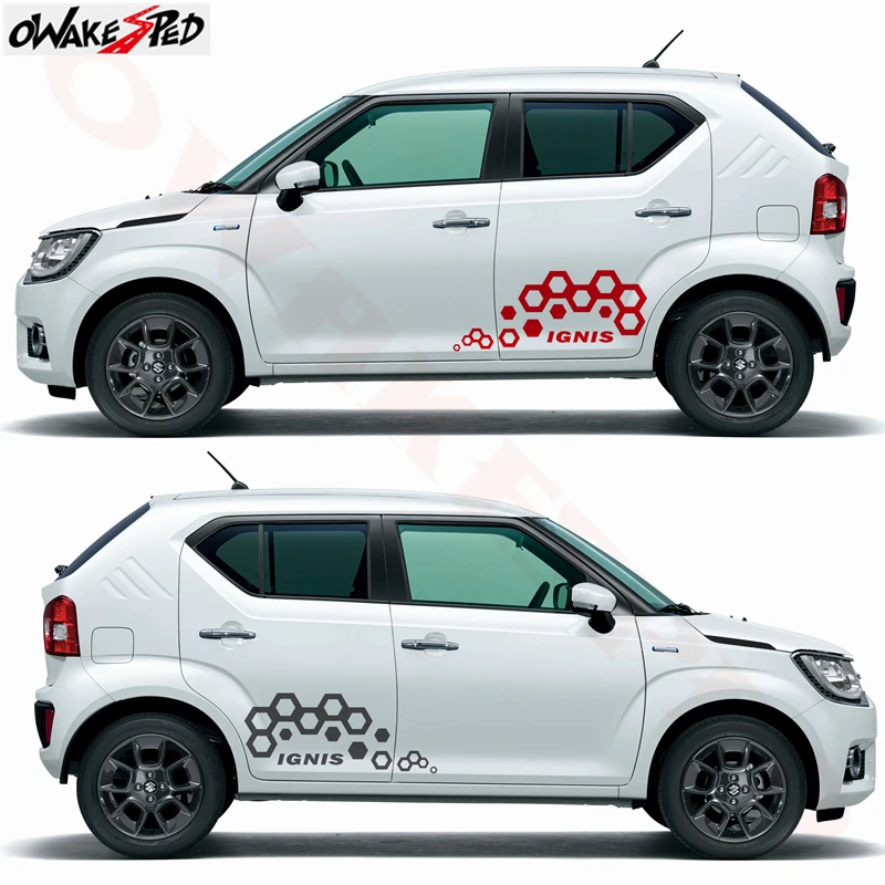 

1set Both Side Car Body Door Decor Stickers Sport Styling Decals Auto Modified Sticker Vinyl Decal For Suzuki IGNIS