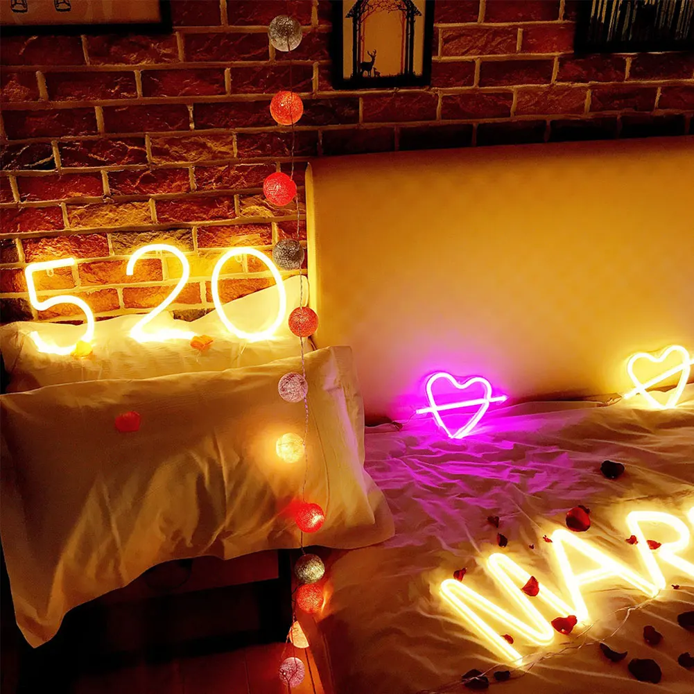 3D 26 букв светящийся светодиодный светильник в ночь для свадьбы дня рождения декоративная лампа