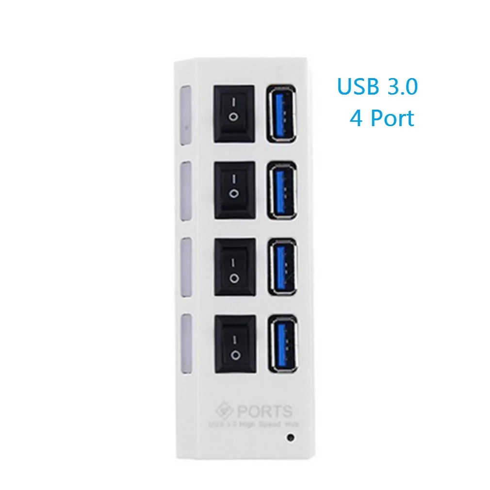 USB 3.0 4 Port Usb-концентратор Micro USB 3,0 концентратор разветвитель с адаптером питания USB 4/7 порт Hab высокоскоростной 5 Гбит/с USB разветвитель 3,0 концентратор для ПК Аксессуары - Цвет: USB 3.0 4 Port