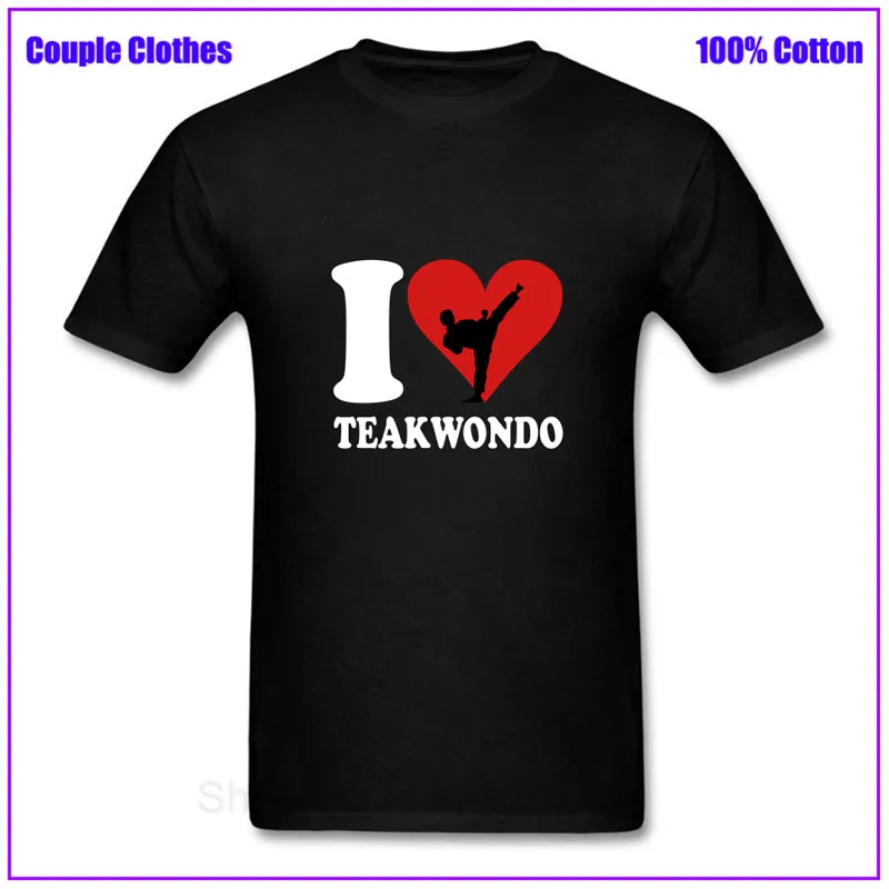 С надписью I love Teakwondo camiseta для мужчин футболка hombre одежда Прямая поставка Забавные