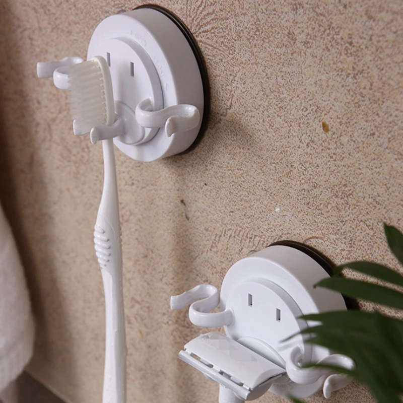 

USA Automatic Toothbrush Holder Shelf Powerful Vacuum Suction Waterproof Hanging Hook Brush Dispenser Home Bathroom Organizer