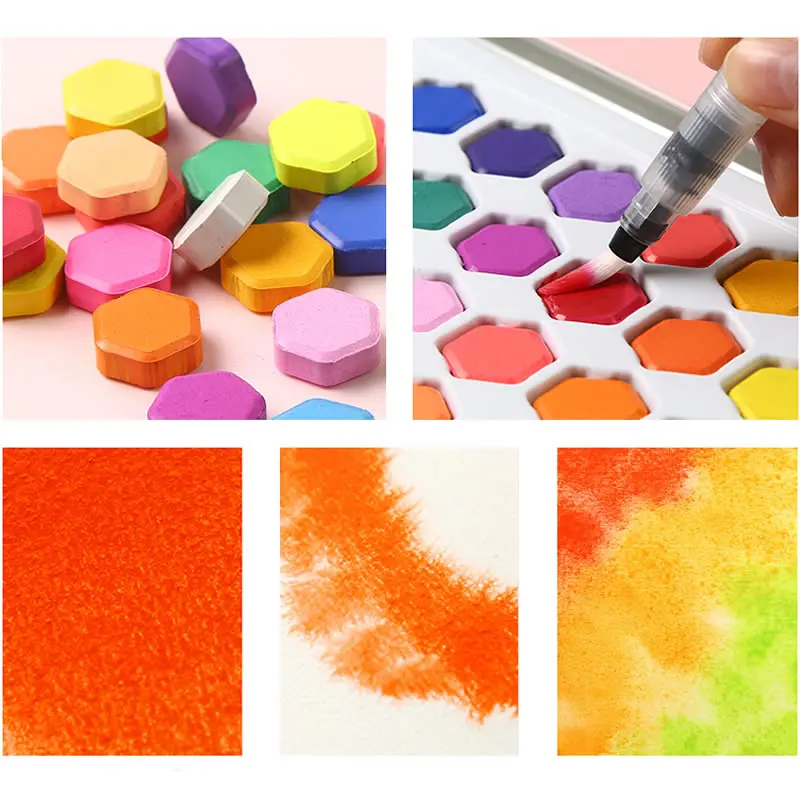 Billig Aquarell Pigment Set 36 farbe Aquarell Malerei Student Hand gemalt Tragbare Malerei Set Eisen Box kunst liefert