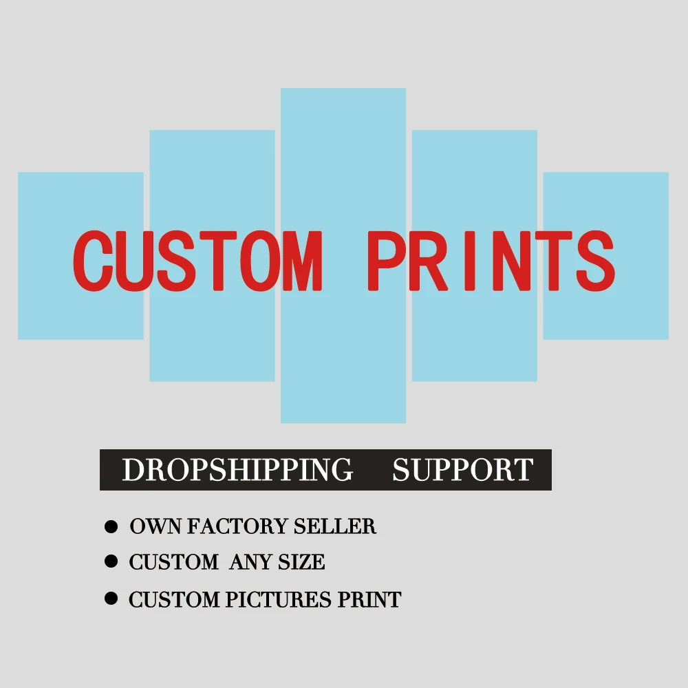 5 Piece Custom Photo Canvas Print Customized Picture Home Decor Wall Art Poster For Living Room Gift