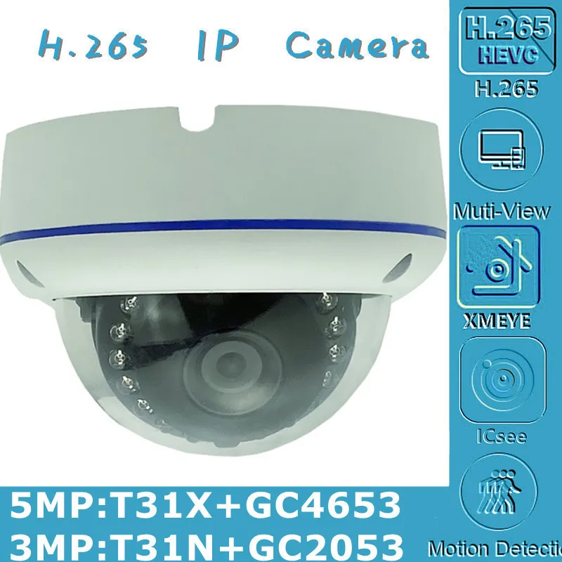 Потолочная купольная IP-камера T31N + GC2053 3/5 МП защита от беспорядков 2304*1296 T31X GC4653