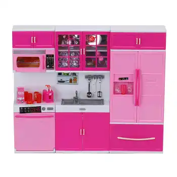 

Simulation Kitchen Sound Light Cabinet Toys 3 in 1 Cooking Tableware Toys Pretend Play Educational Toy Kids Girls Birthday Gifts