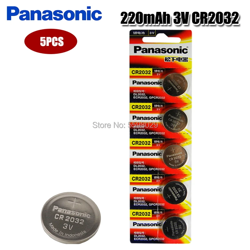 5 шт. Оригинальный Новый аккумулятор для PANASONIC cr2032 3 в Кнопочная батарейка