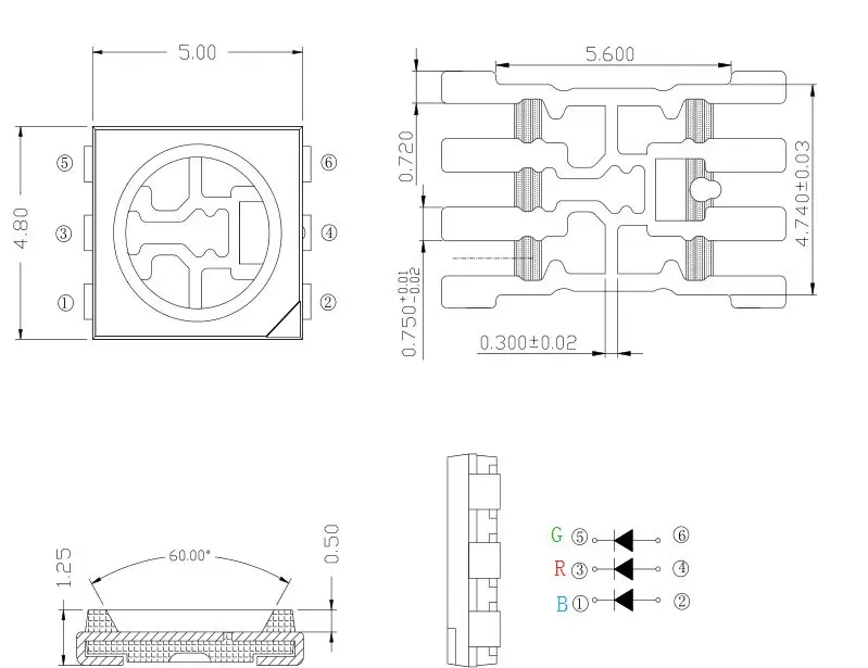 100 шт. SMD LED RGB диод 3528 5050 1206 Alto Brilho многоцветный Diod яркость красный зеленый синий|smd