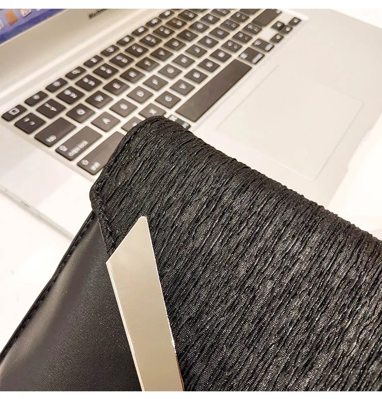 Ladies Luxury PU leather Envelope Clutch Bag Fashion Designer Women Wedding Party Shoulder Bag Simple Black Handbag Purse Silver (6)