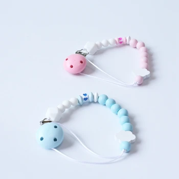 

Pacifier Clip Chain Baby Infant Teething Care Accessories Beads Prevent drop down Paci Holder Soothie Clips Teether Toy 80713