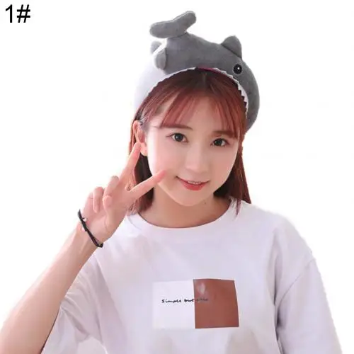 Cute Shark Dinosaur Animal Plush Stuffed Hair Hoop Headband Headwear Photo Props Novelty funny Plush Headband Plush accessories - Цвет: 1