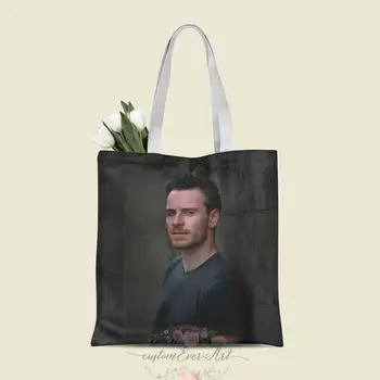 

Michael Fassbender tote bag custom canvas tote bags for women for teacher Birthday Bags Gift Bag personalized gifts