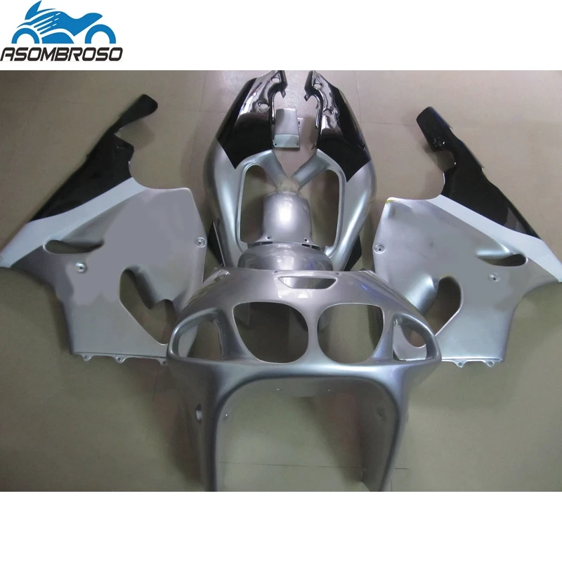 Lowest Price Motorcycle for Kawasaki Ninja ZX7R fairing kit 1996-2003 silver black set zx7r 96 97 98 99 00 01 02 03 HX22 | Автомобили и