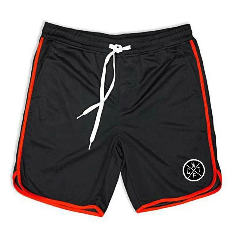 Muscleguys спортивные шорты Мужская одежда для фитнеса или бодибилдинга мужские s сетки спортивные баскетбольные тренировки джоггеры шорты с карманом - Цвет: black red