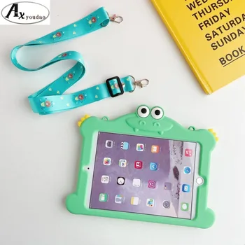 

Soft Silicone Tablet protect Stand Case For IPad Mini 123 7.9 Funda Kid Shockproof Non-toxic Cover for iPad mini 45 2019+Straps