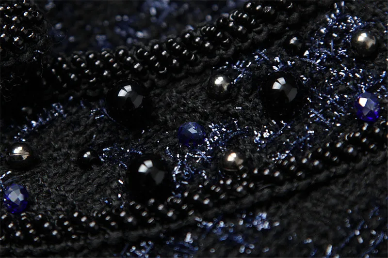 High Quality Runway Designers Luxury Beading Tweed Woolen Jackets and Coats Autumn Winter Long Overcoat Wool Blends Outerwear