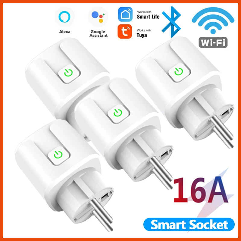 Tuya Smart Plug Wifi Wireless Remote Socket Smart Timer Plug Voice