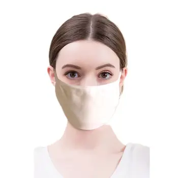

Adult Knitted White Dustproof Mouth Mask Breathable Sunscreen Windproof Antibacterial Face Cover Washable Reusable Elastic
