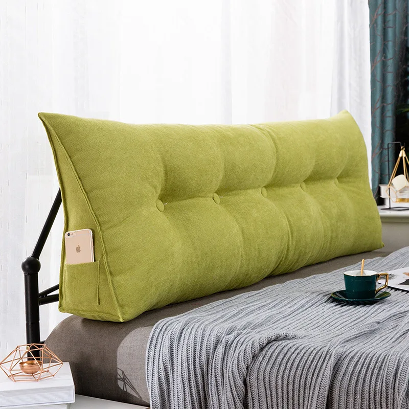New Korean velvet pillow bedside cushion soft cushion single double bed headrest backrest soft bag long waist pillow 6