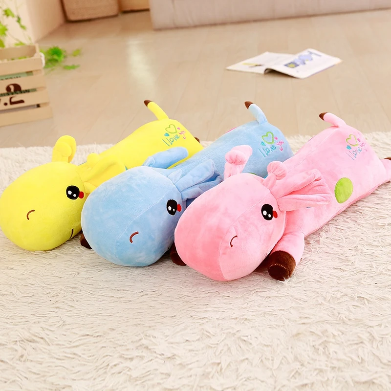40-130cm lying giraffe fawn doll girl sleeping special pillow plush toy bed clip leg side sleeping pillow birthday valentine gif