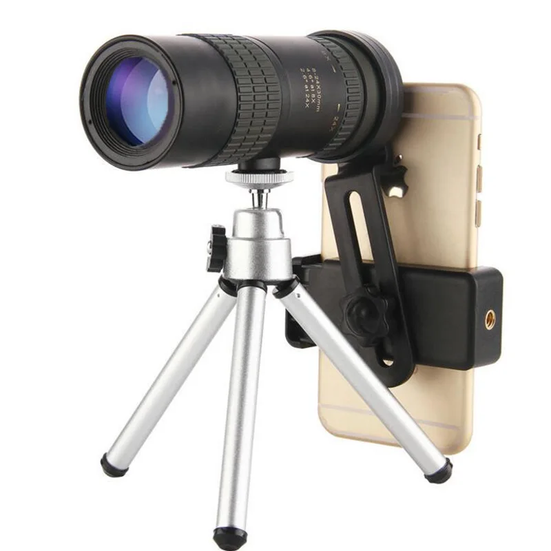 Telescope Mobile Phone Camera 10-30x30 High Power HD Telescopic Zoom Monocular Mini Telescope Outdoor Travelling Hunting