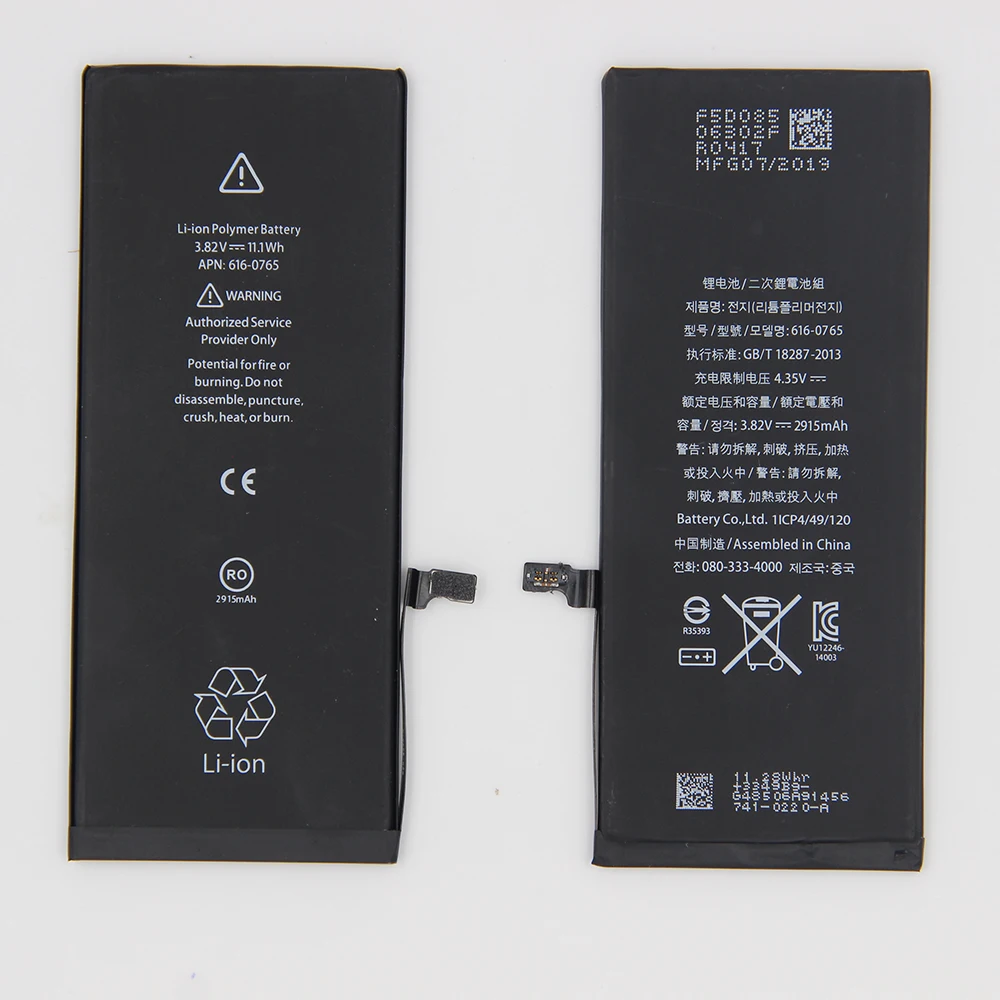 New Battery For iPhone 6 6S Replacement Batteries Real Capacity 0 Cycle Battery For iPhone 7 8 Plus Free Tools