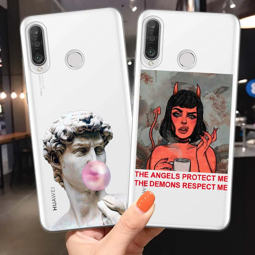 Чехол для Huawei P30 P20 P10 P40 Lite Pro E из мягкого ТПУ силикона | Мобильные телефоны и