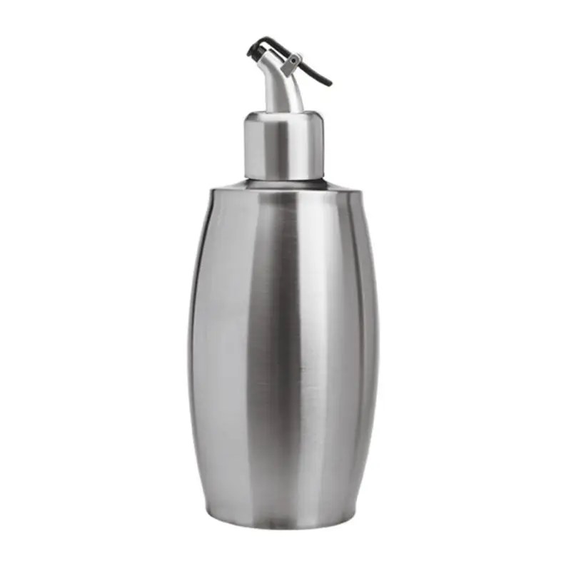 Rugby Shape Leak-proof Oil Bottle Seasoning Container Stainless Steel Vinegar Soy Sauce Pot Kitchen Cooking Tool