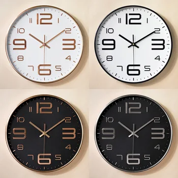 

Living Room Wall Clock Watch Three-Dimensional Convex Plastic Wall Clock 12-Inch Quartz Clock Clock 12 Inches