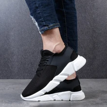 Повседневные кроссовки; спортивные кроссовки; Мужская Вулканизированная обувь; дышащая сетка; нескользящая Женская и мужская обувь для пробежки; черные легкие кроссовки