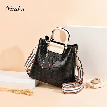 

Nindot women handbags vintage fashion crossbody Bucket Bag Women PU Leather Shoulder Bags Brand Designer Ladies messenger Bags
