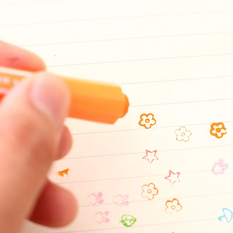 Cute Child Drawing Pen Stamp Child Seal Band Seal Washable Watercolor Pen Graffiti Art Mark Painting 12/18/24/36 Color Suitt