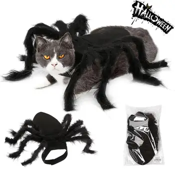 

Spider Pet Costumes Black Holiday Atmosphere Funny Halloween Cosplay Clothes Cat Spider Costume Felt Cloth Party Supplies 2019