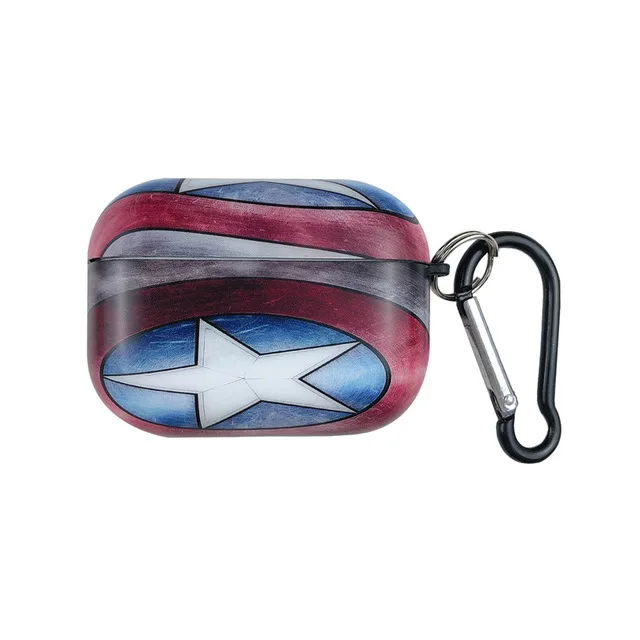 Беспроводные наушники Marvel Superman Airpods чехол для AirPods pro Чехол Бэтмен Веном Мстители bluetooth-гарнитура коробка с брелоком - Цвет: Captain America