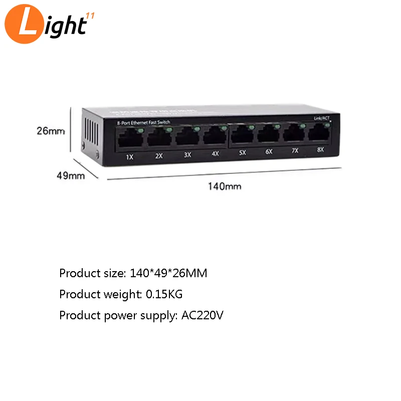 2 шт. Мини 100 м 8* RJ45 Быстрый Ethernet переключатель волоконно-оптический медиа конвертер волоконно-оптический приемопередатчик