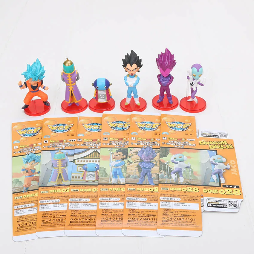 4 with box 6 шт./компл. 5-7 см Dragon Ball Z Фос Сон Гоку Сын Гохан Вегета пикколо Kuririn Мастер Роши ПВХ, Коллекционная модель, футболка с рисунком персонажей игры «подарки - Цвет: 4 with box