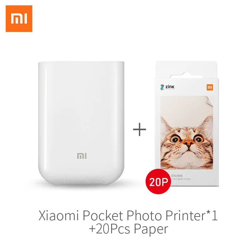 Global Version Xiaomi mijia AR Printer 300dpi Portable Photo Mini Pocket With DIY Share 500mAh picture pocket printer 