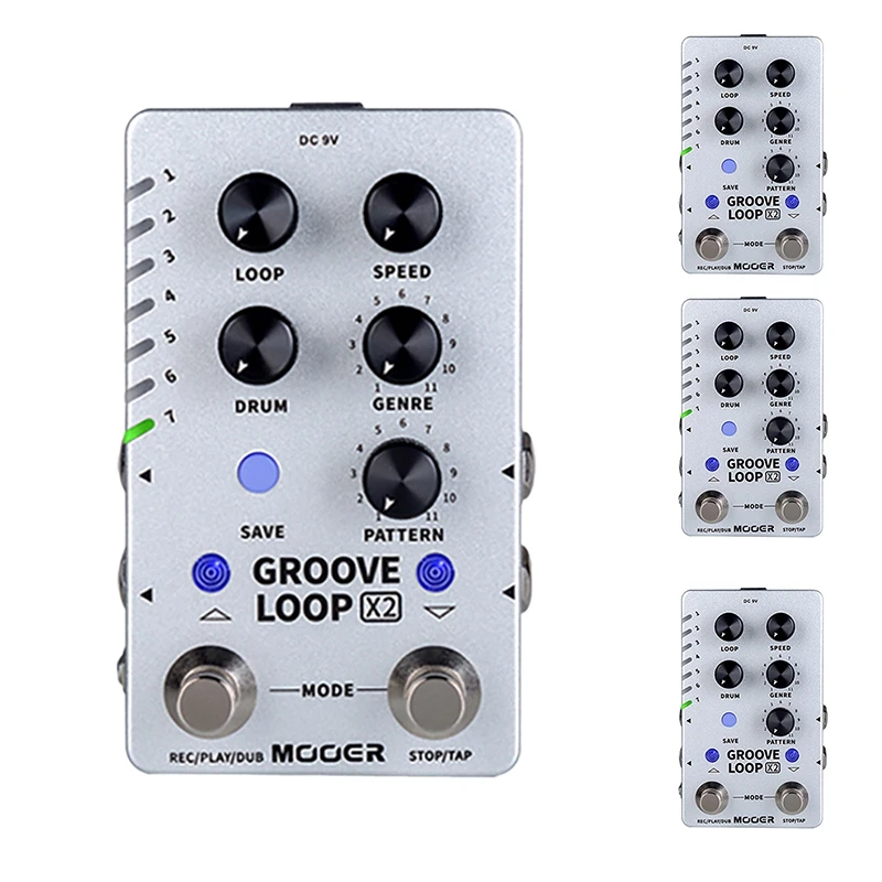 MOOER GROOVE LOOP X2 Stereo Drum Machine Phrase Loop Single Block 11 Styles And 121 Rhythm Machines | Спорт и развлечения