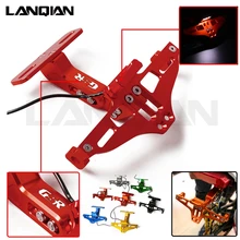 Для Honda GSR 600 750 держатель номерного знака мотоцикла с светодиодный светильник GSR 600 GSR 750 GSR 400 GSR логотип CNC аксессуары