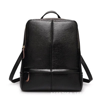 College Style Trend Schoolbag Versatile Embossed Leather WOMEN'S Bag with Leather Fashion Backpack Soft Leather Travel Big Bag