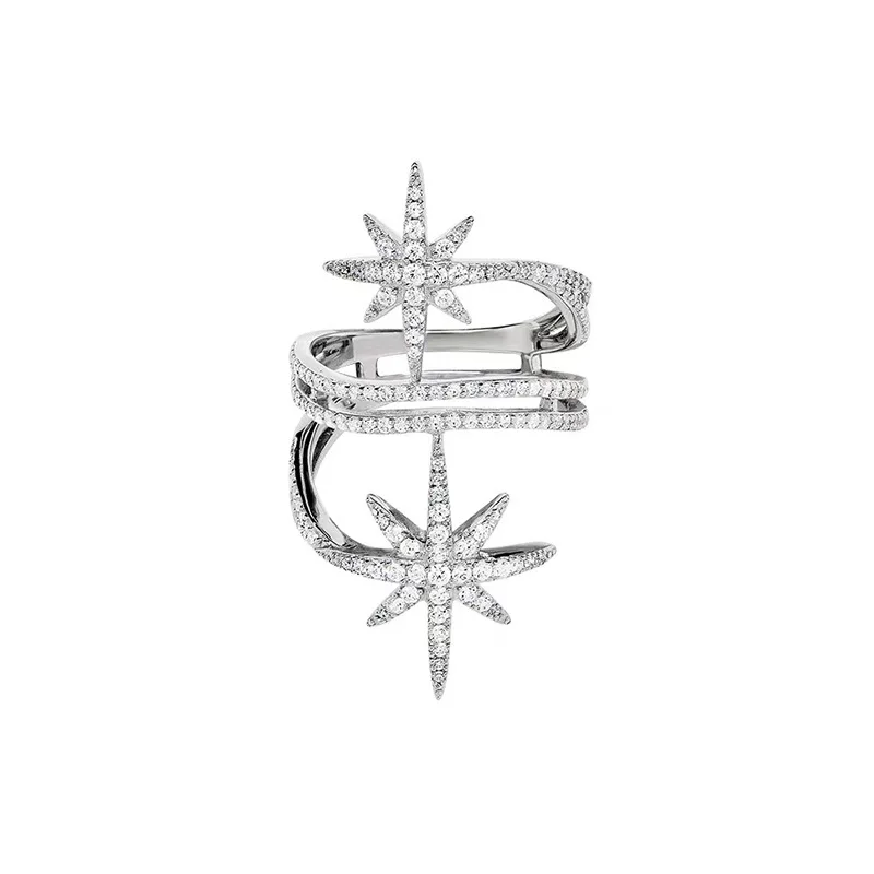 

LUALA New European and American INS Adjustable Rings for Women Female Multi-layer Surround Opening Meteor Ring Female