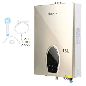 

Yonntech 16L 32KW Natural Gas Water Heater Tankless LNG Boiler Instant Hot Shower with Shower Head