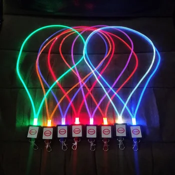 

LED glowing document lanyard fluorescent chest hanging support lanyard pendant bar nightclub KTV supplies